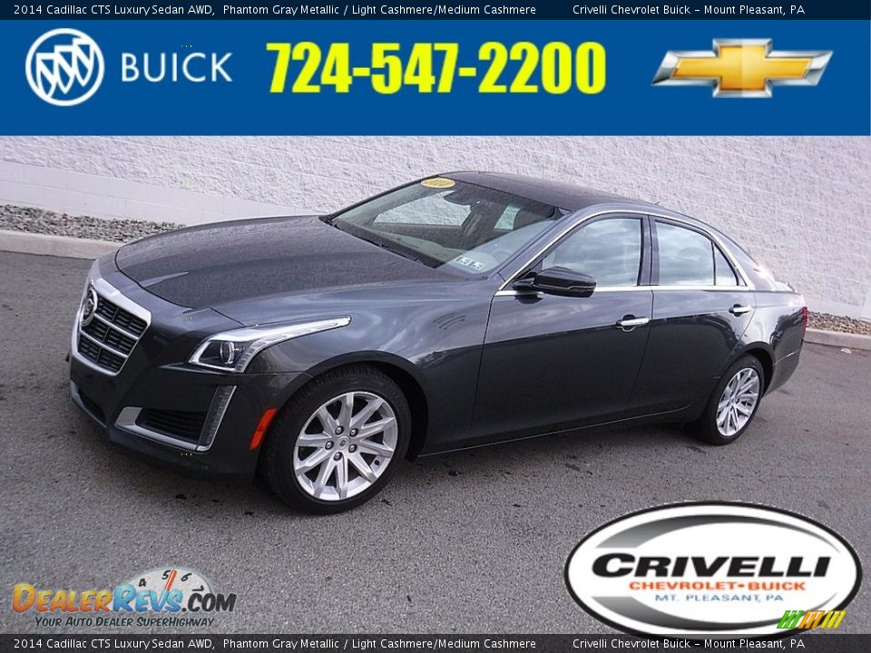 2014 Cadillac CTS Luxury Sedan AWD Phantom Gray Metallic / Light Cashmere/Medium Cashmere Photo #1
