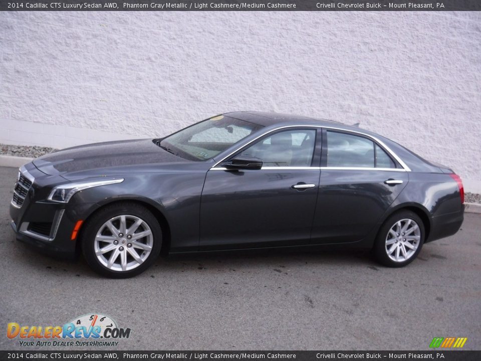 2014 Cadillac CTS Luxury Sedan AWD Phantom Gray Metallic / Light Cashmere/Medium Cashmere Photo #2