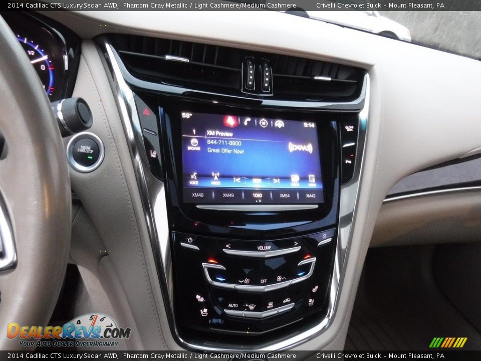 2014 Cadillac CTS Luxury Sedan AWD Phantom Gray Metallic / Light Cashmere/Medium Cashmere Photo #26
