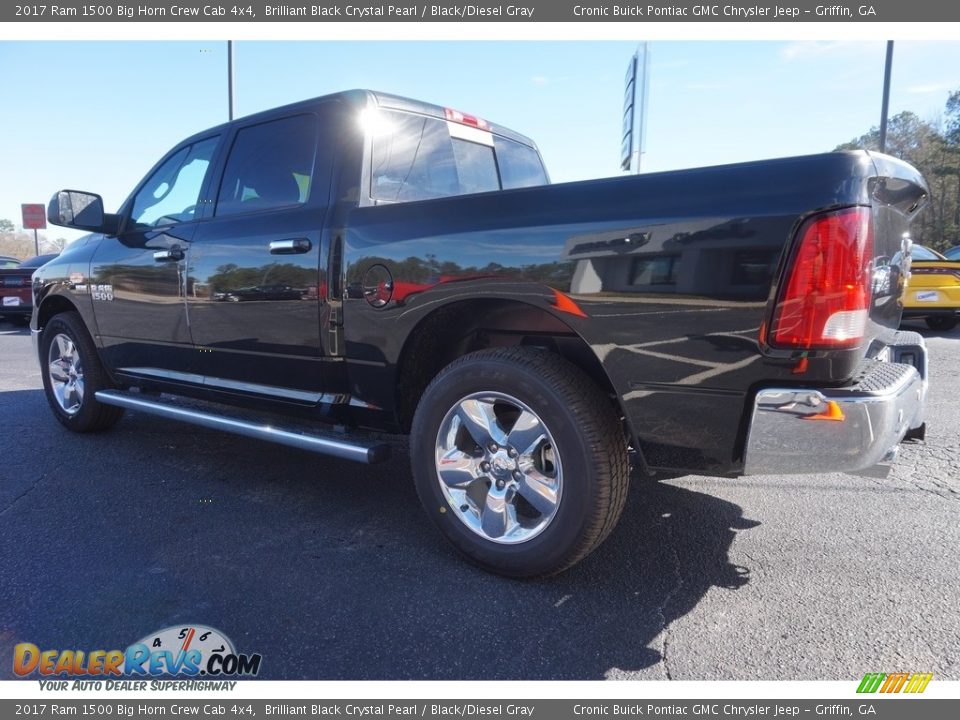 2017 Ram 1500 Big Horn Crew Cab 4x4 Brilliant Black Crystal Pearl / Black/Diesel Gray Photo #5