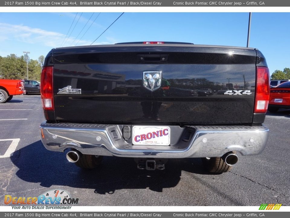 2017 Ram 1500 Big Horn Crew Cab 4x4 Brilliant Black Crystal Pearl / Black/Diesel Gray Photo #6