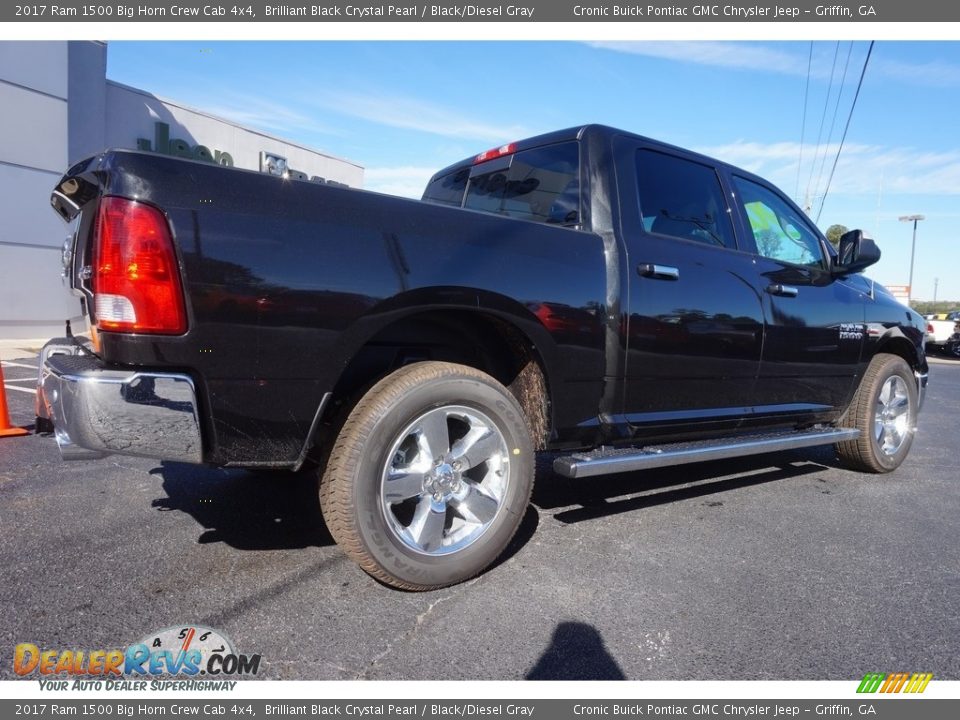 2017 Ram 1500 Big Horn Crew Cab 4x4 Brilliant Black Crystal Pearl / Black/Diesel Gray Photo #7