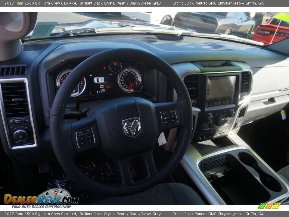 2017 Ram 1500 Big Horn Crew Cab 4x4 Brilliant Black Crystal Pearl / Black/Diesel Gray Photo #10