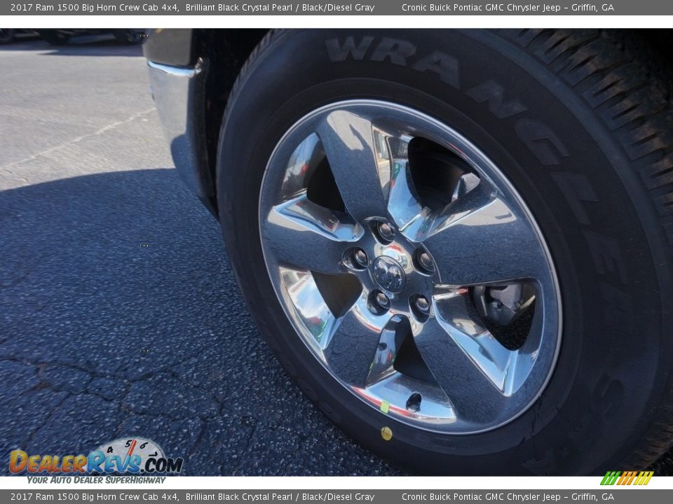 2017 Ram 1500 Big Horn Crew Cab 4x4 Brilliant Black Crystal Pearl / Black/Diesel Gray Photo #12