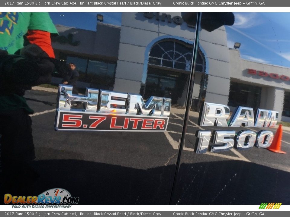 2017 Ram 1500 Big Horn Crew Cab 4x4 Brilliant Black Crystal Pearl / Black/Diesel Gray Photo #13