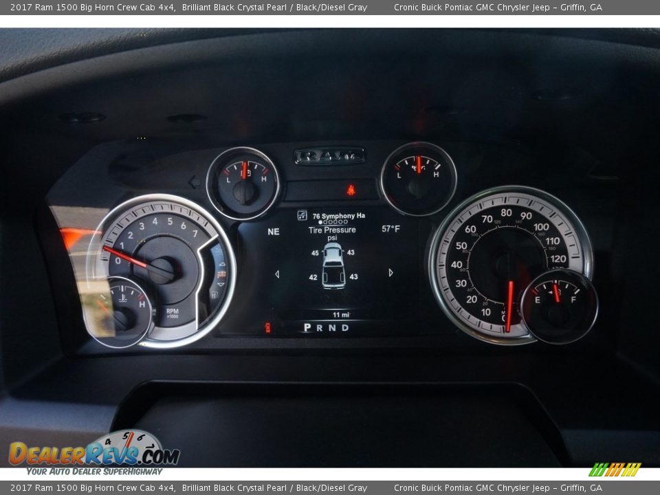2017 Ram 1500 Big Horn Crew Cab 4x4 Brilliant Black Crystal Pearl / Black/Diesel Gray Photo #15