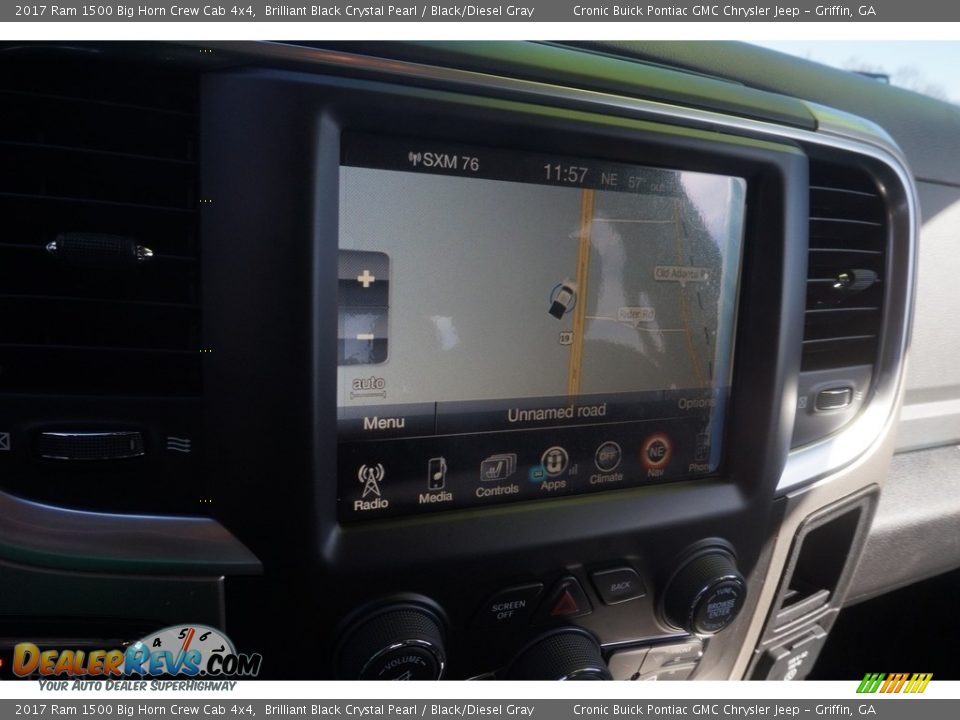 2017 Ram 1500 Big Horn Crew Cab 4x4 Brilliant Black Crystal Pearl / Black/Diesel Gray Photo #16