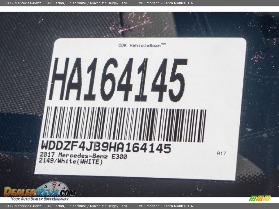 2017 Mercedes-Benz E 300 Sedan Polar White / Macchiato Beige/Black Photo #8