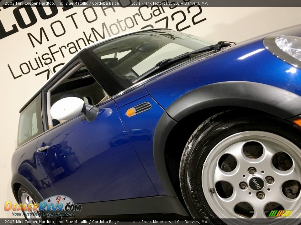 2003 Mini Cooper Hardtop Indi Blue Metallic / Cordoba Beige Photo #18
