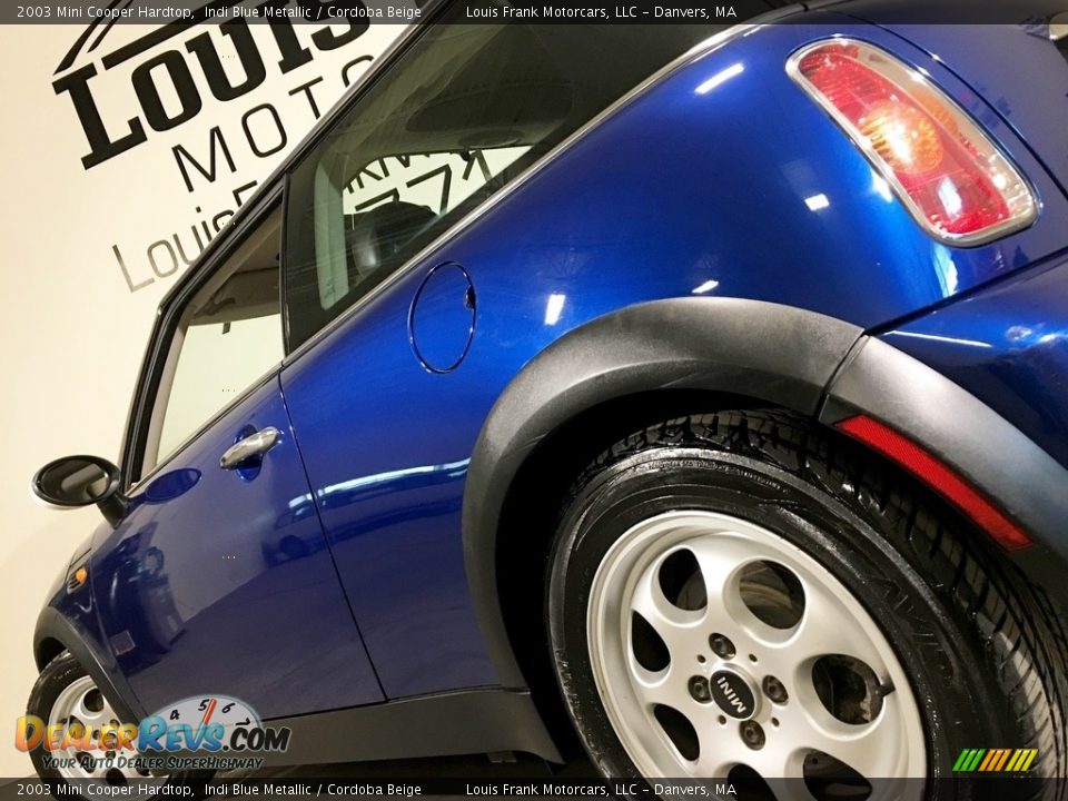 2003 Mini Cooper Hardtop Indi Blue Metallic / Cordoba Beige Photo #19