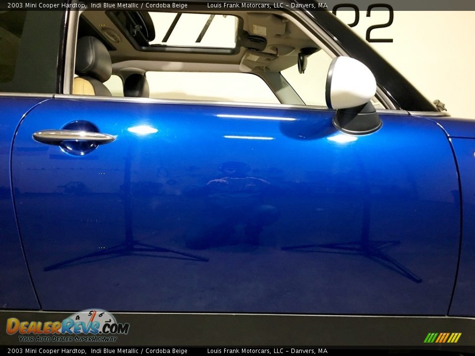 2003 Mini Cooper Hardtop Indi Blue Metallic / Cordoba Beige Photo #31