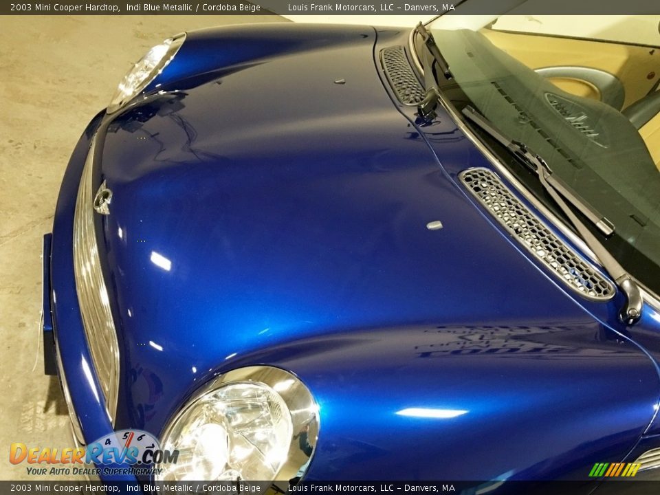 2003 Mini Cooper Hardtop Indi Blue Metallic / Cordoba Beige Photo #34