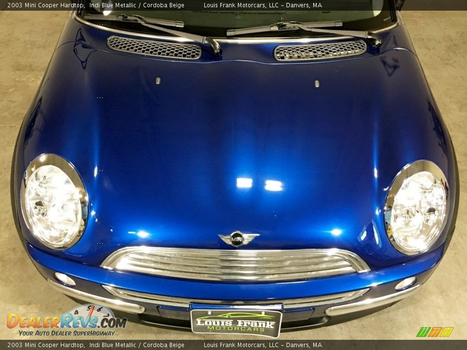 2003 Mini Cooper Hardtop Indi Blue Metallic / Cordoba Beige Photo #35