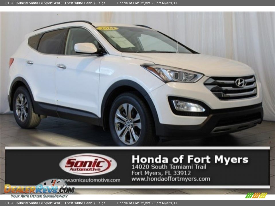 2014 Hyundai Santa Fe Sport AWD Frost White Pearl / Beige Photo #1