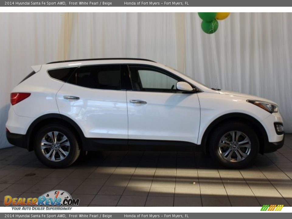 2014 Hyundai Santa Fe Sport AWD Frost White Pearl / Beige Photo #3