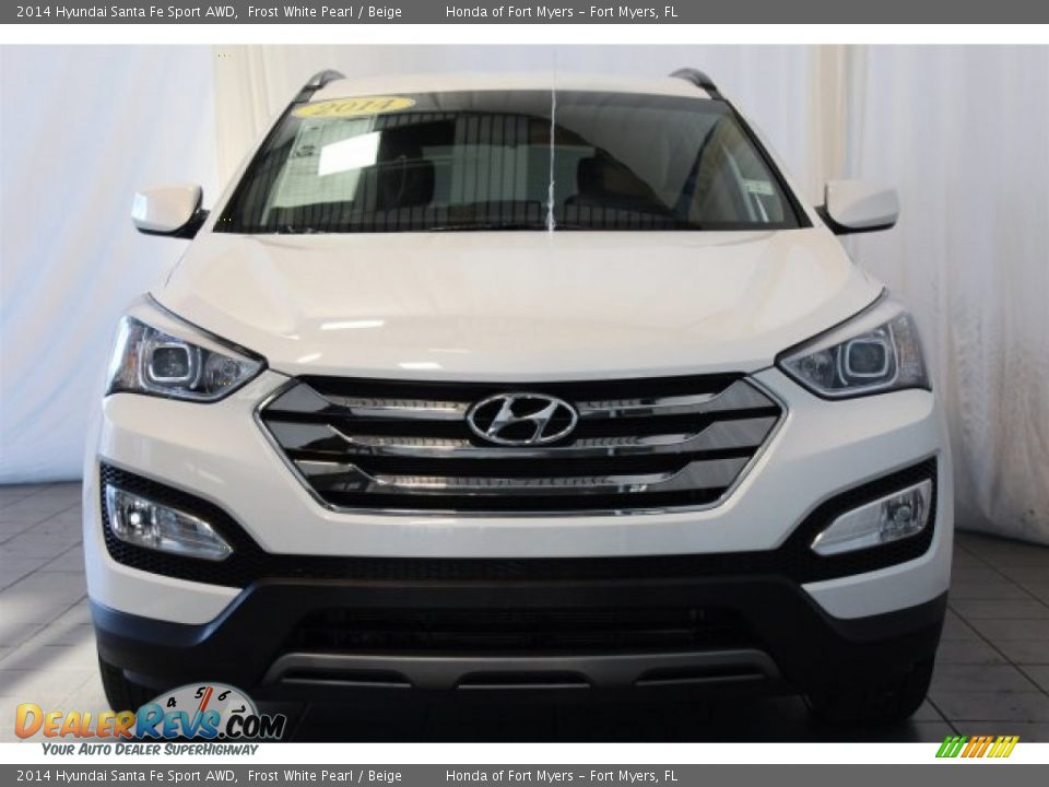 2014 Hyundai Santa Fe Sport AWD Frost White Pearl / Beige Photo #4