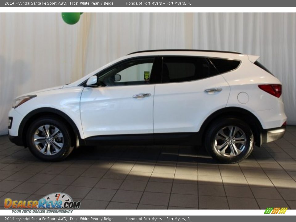 2014 Hyundai Santa Fe Sport AWD Frost White Pearl / Beige Photo #5