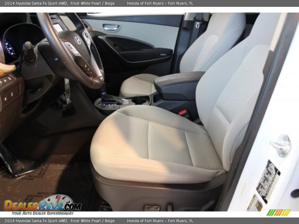 2014 Hyundai Santa Fe Sport AWD Frost White Pearl / Beige Photo #9