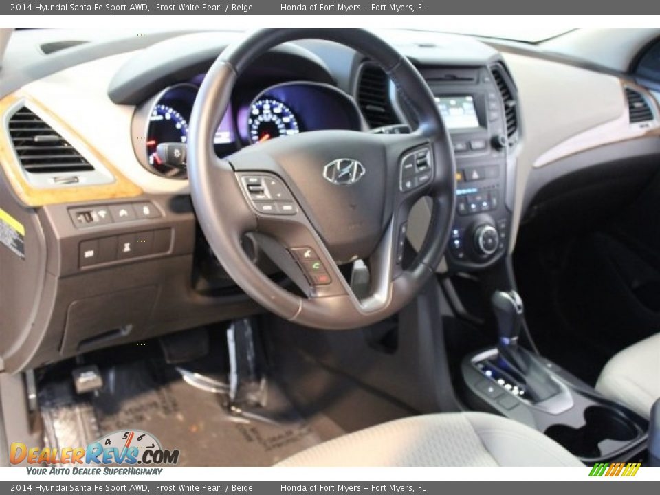2014 Hyundai Santa Fe Sport AWD Frost White Pearl / Beige Photo #11