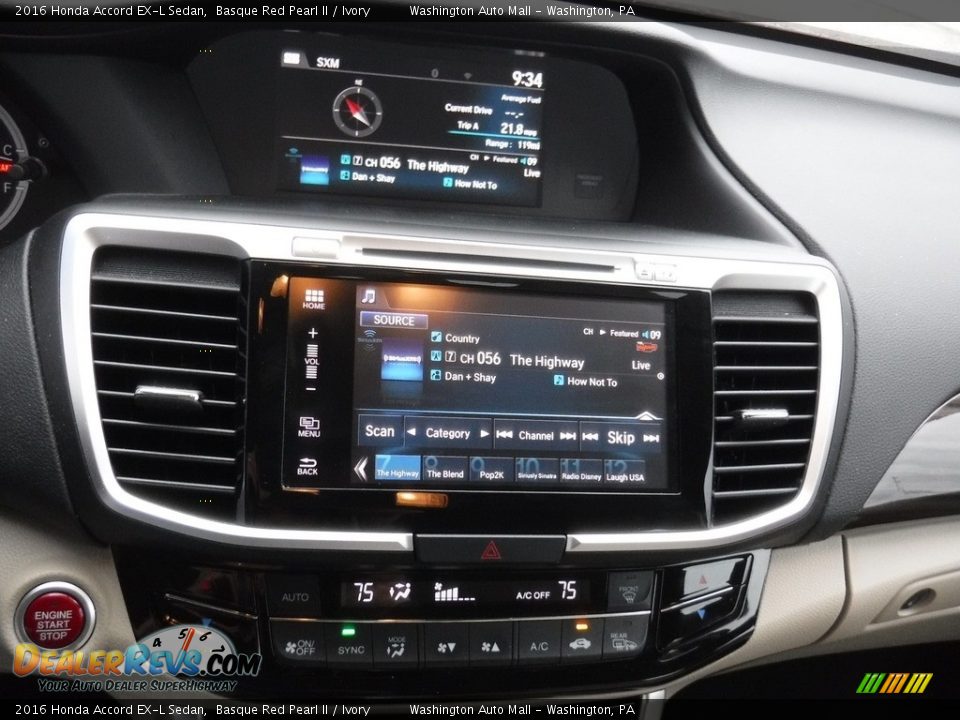 2016 Honda Accord EX-L Sedan Basque Red Pearl II / Ivory Photo #19