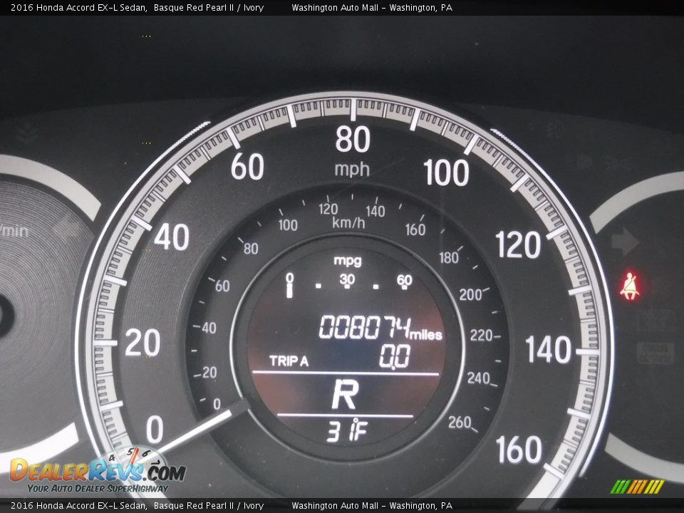 2016 Honda Accord EX-L Sedan Basque Red Pearl II / Ivory Photo #25