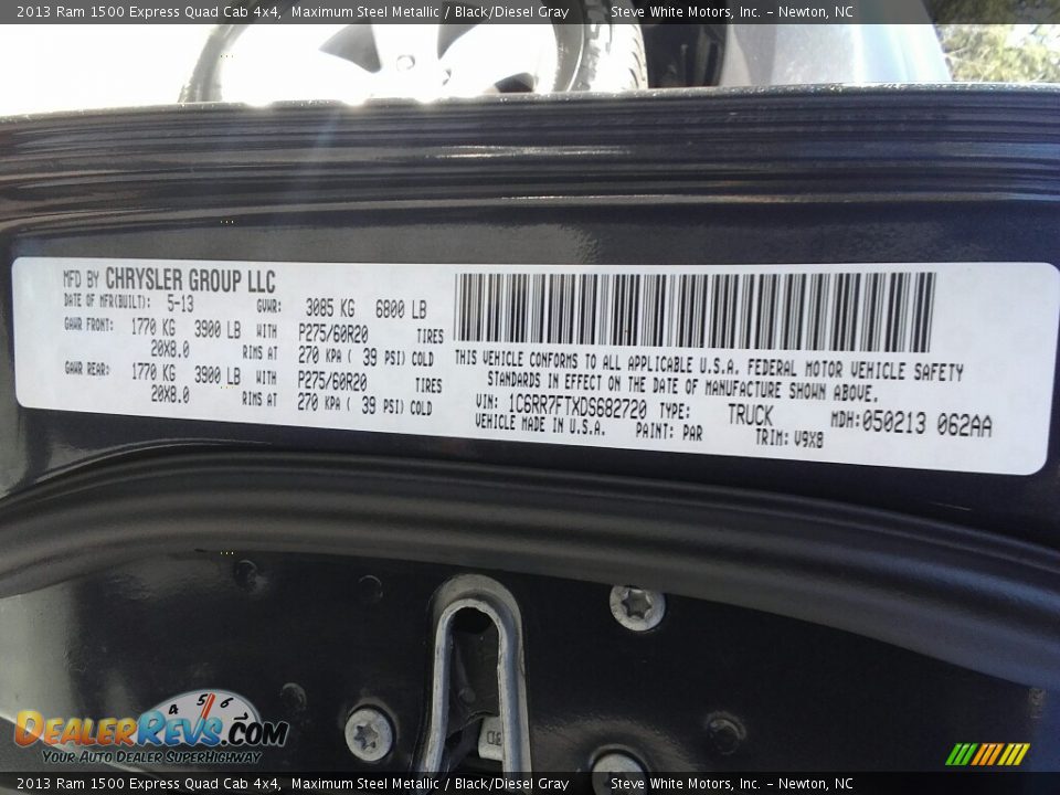 2013 Ram 1500 Express Quad Cab 4x4 Maximum Steel Metallic / Black/Diesel Gray Photo #22