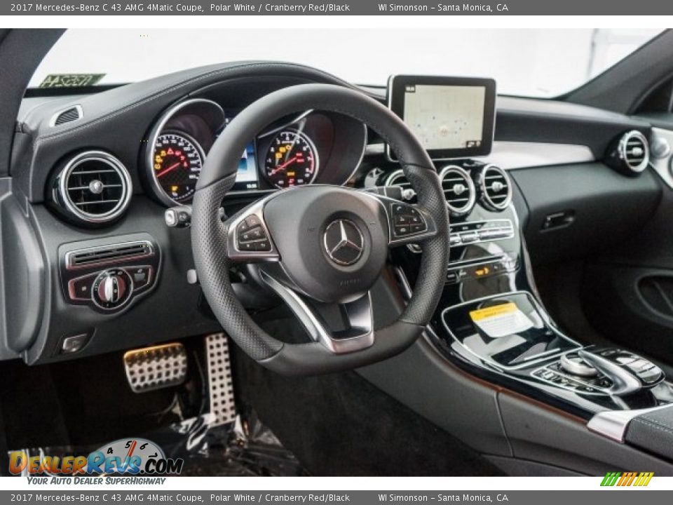 2017 Mercedes-Benz C 43 AMG 4Matic Coupe Polar White / Cranberry Red/Black Photo #5