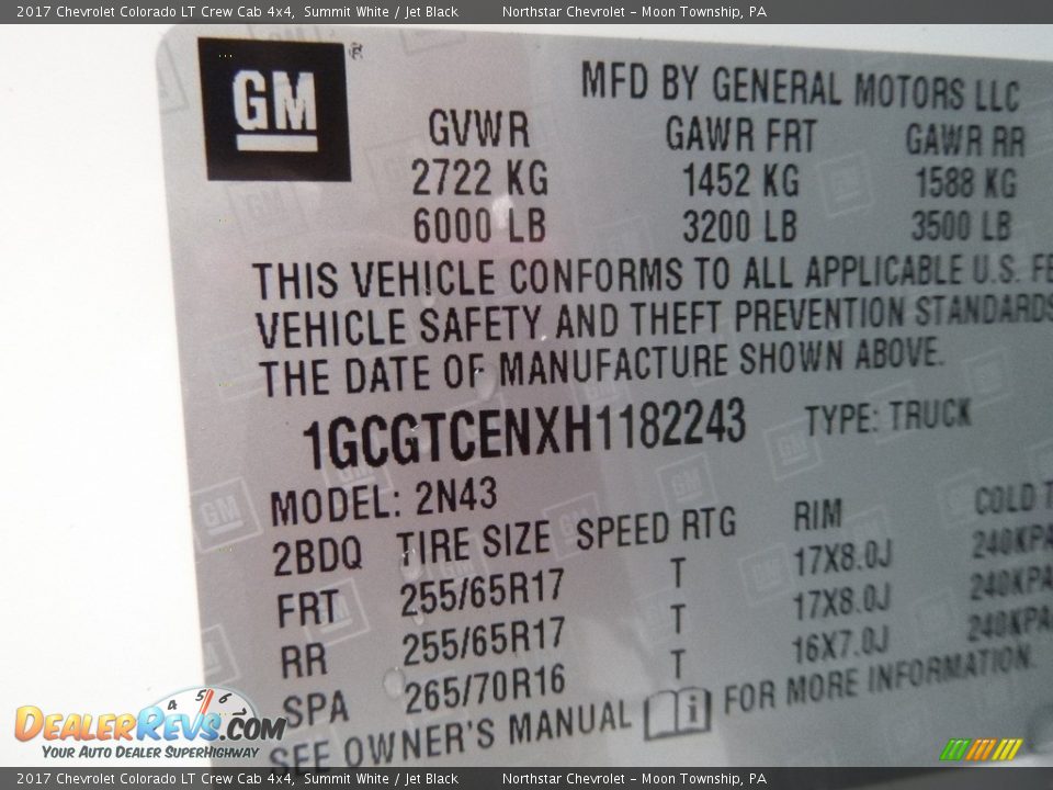 2017 Chevrolet Colorado LT Crew Cab 4x4 Summit White / Jet Black Photo #15