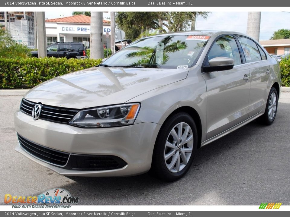 2014 Volkswagen Jetta SE Sedan Moonrock Silver Metallic / Cornsilk Beige Photo #5