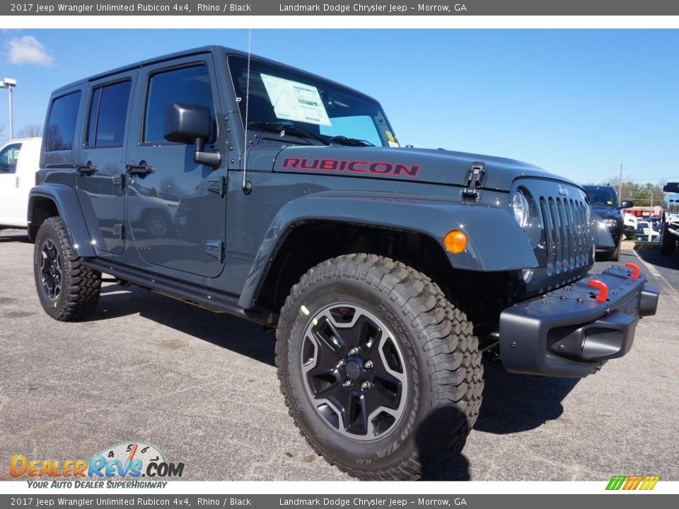 2017 Jeep Wrangler Unlimited Rubicon 4x4 Rhino / Black Photo #4