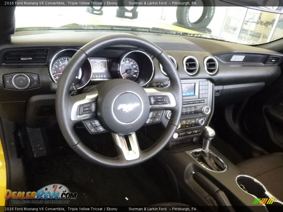 2016 Ford Mustang V6 Convertible Triple Yellow Tricoat / Ebony Photo #8