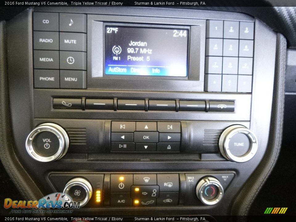 2016 Ford Mustang V6 Convertible Triple Yellow Tricoat / Ebony Photo #14