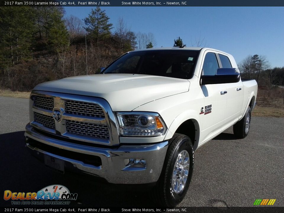 2017 Ram 3500 Laramie Mega Cab 4x4 Pearl White / Black Photo #2