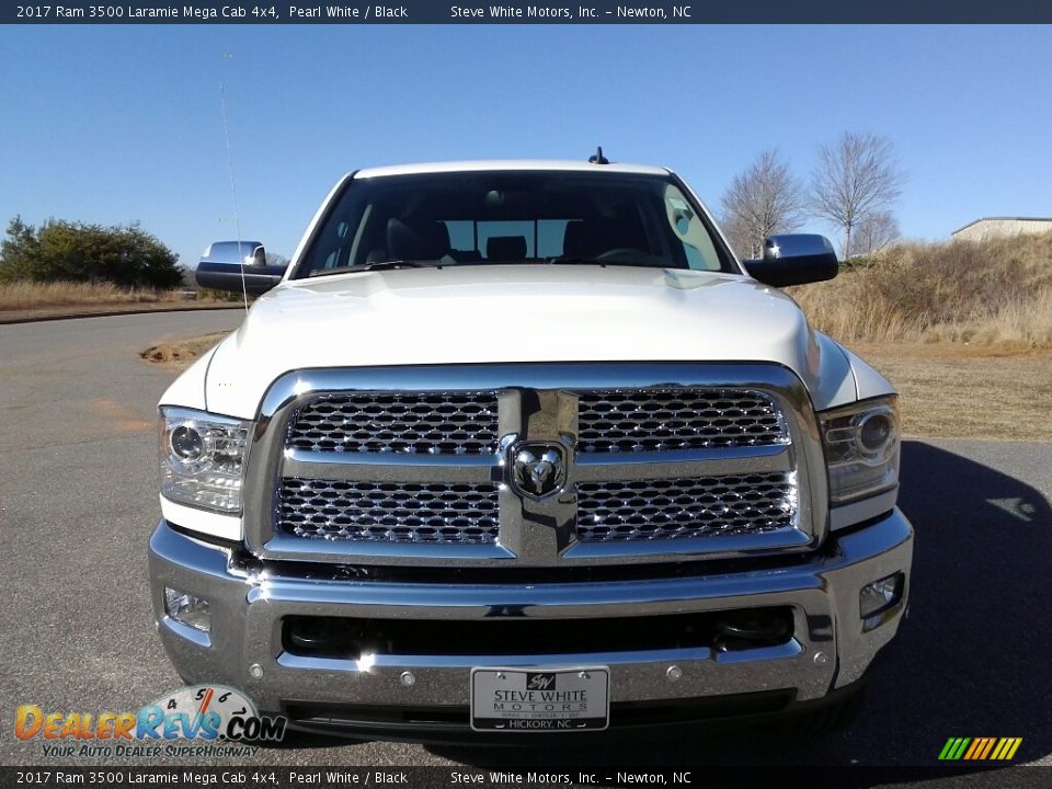 2017 Ram 3500 Laramie Mega Cab 4x4 Pearl White / Black Photo #3