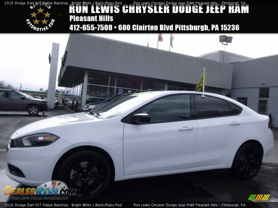 2016 Dodge Dart SXT Rallye Blacktop Bright White / Black/Ruby Red Photo #1