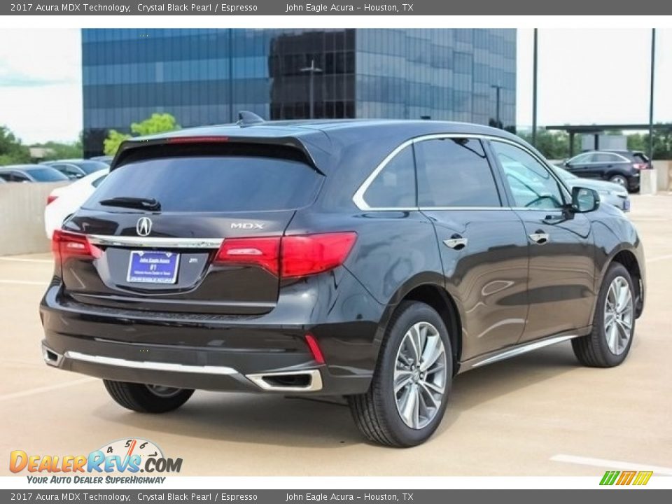 2017 Acura MDX Technology Crystal Black Pearl / Espresso Photo #7