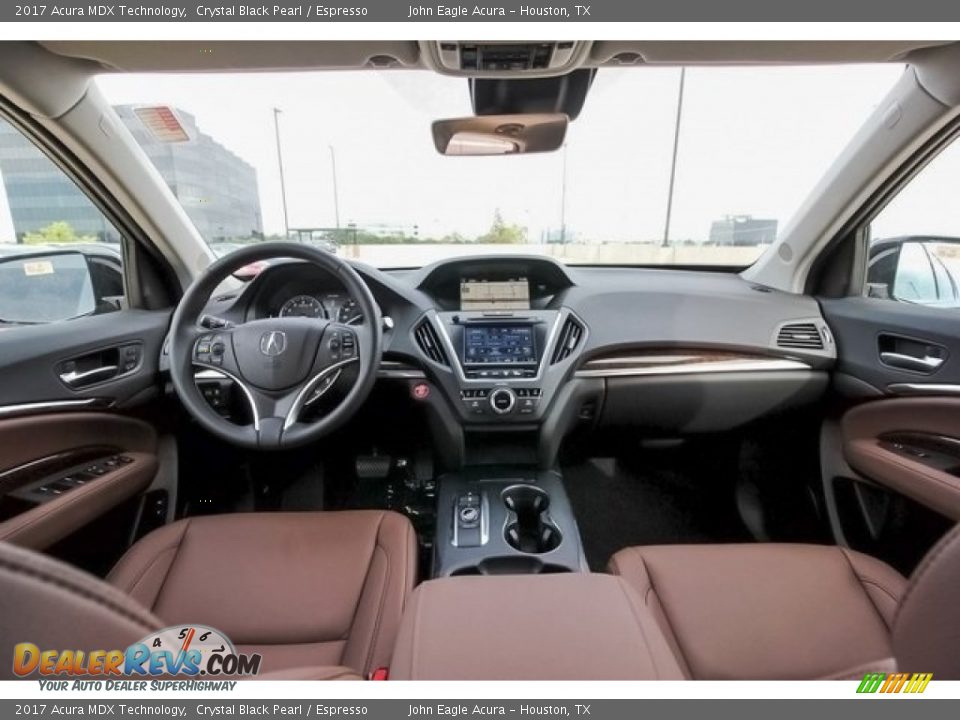 2017 Acura MDX Technology Crystal Black Pearl / Espresso Photo #9