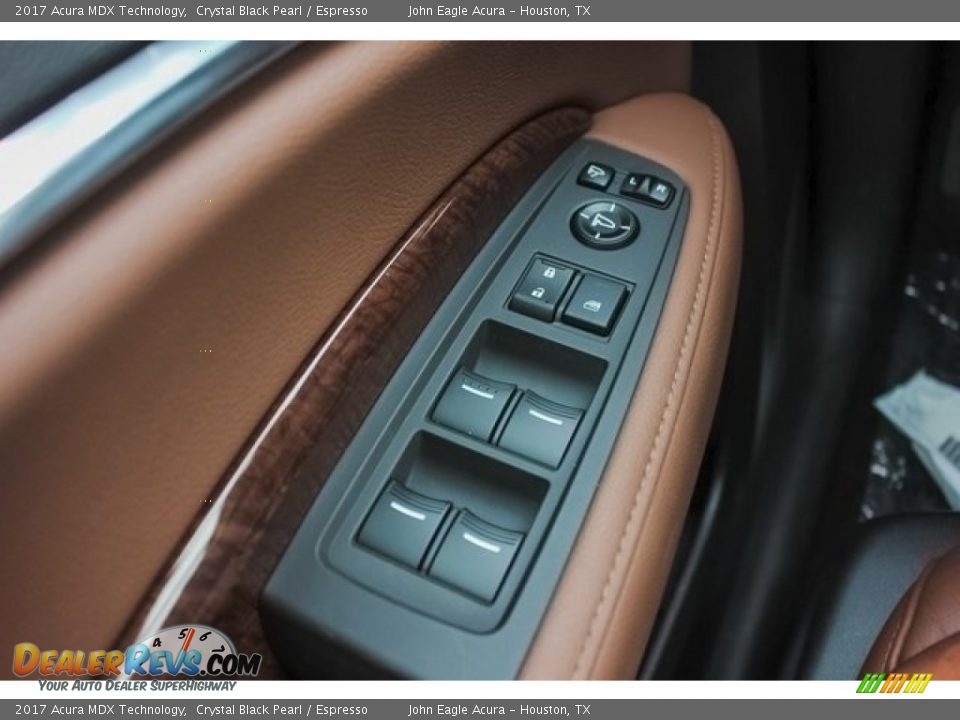 2017 Acura MDX Technology Crystal Black Pearl / Espresso Photo #16