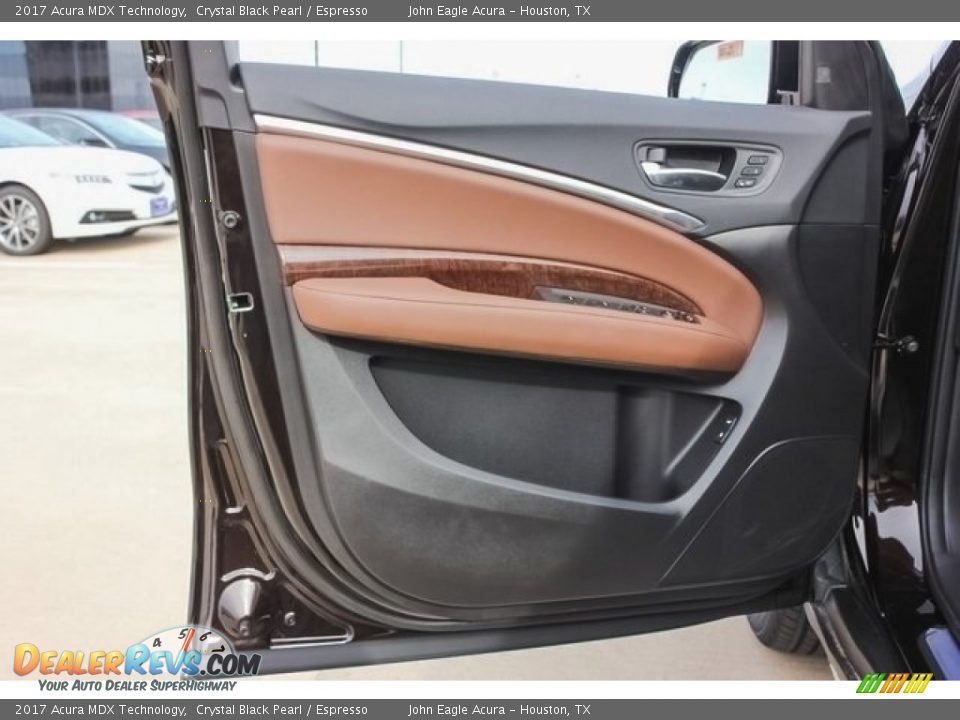 2017 Acura MDX Technology Crystal Black Pearl / Espresso Photo #17