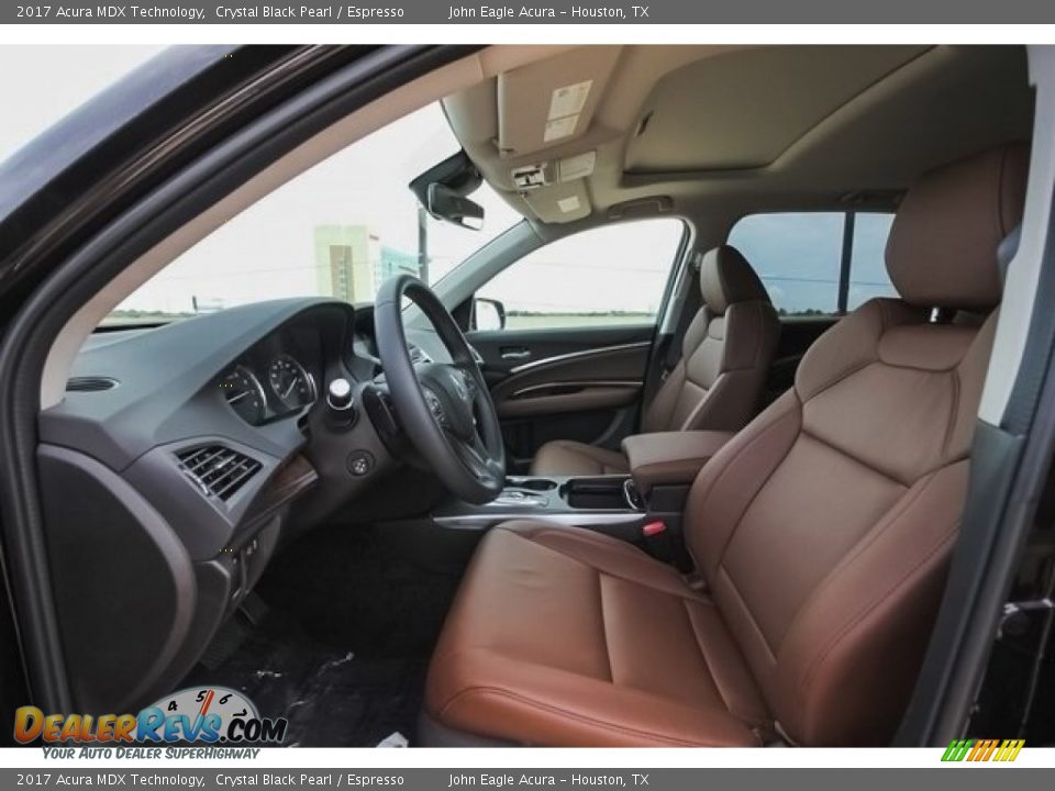 2017 Acura MDX Technology Crystal Black Pearl / Espresso Photo #20