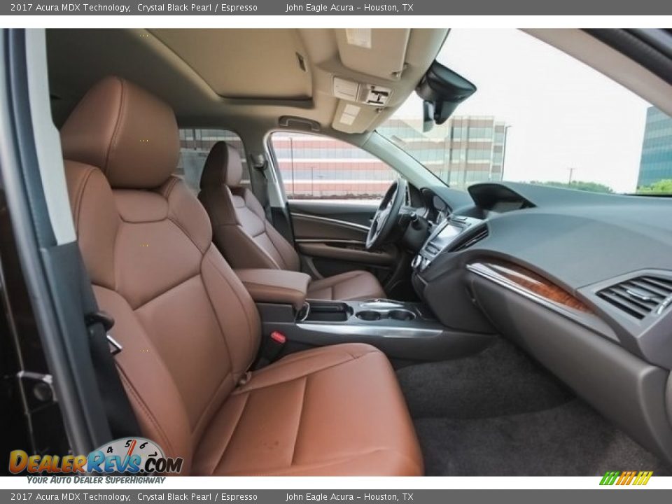 2017 Acura MDX Technology Crystal Black Pearl / Espresso Photo #30
