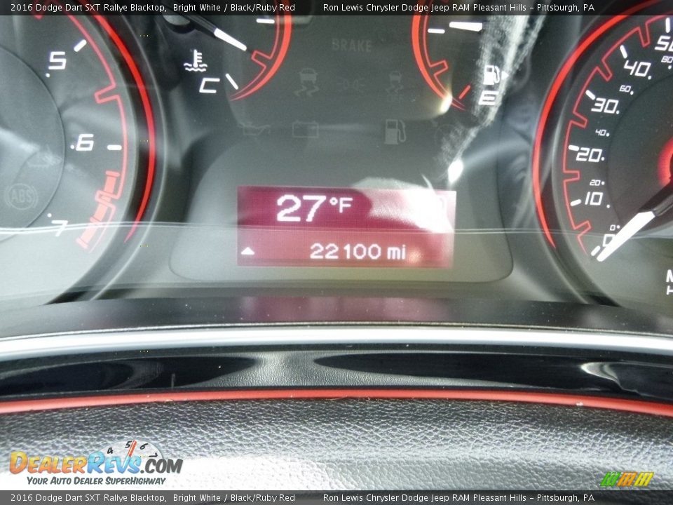 2016 Dodge Dart SXT Rallye Blacktop Bright White / Black/Ruby Red Photo #20