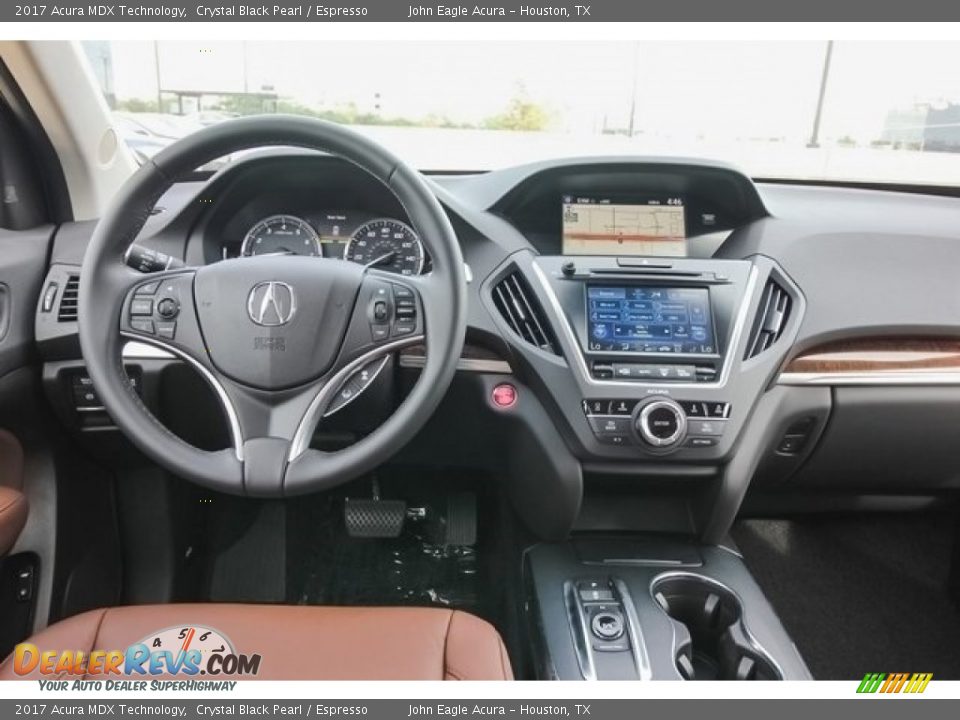 2017 Acura MDX Technology Crystal Black Pearl / Espresso Photo #34