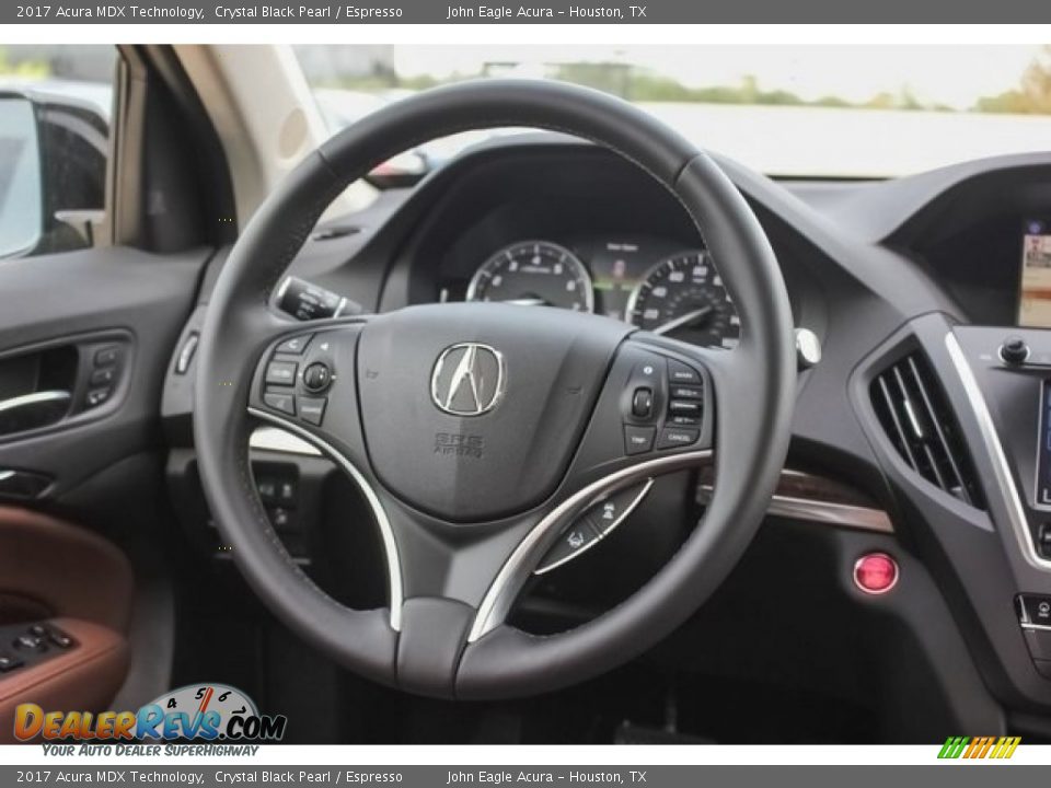 2017 Acura MDX Technology Crystal Black Pearl / Espresso Photo #35