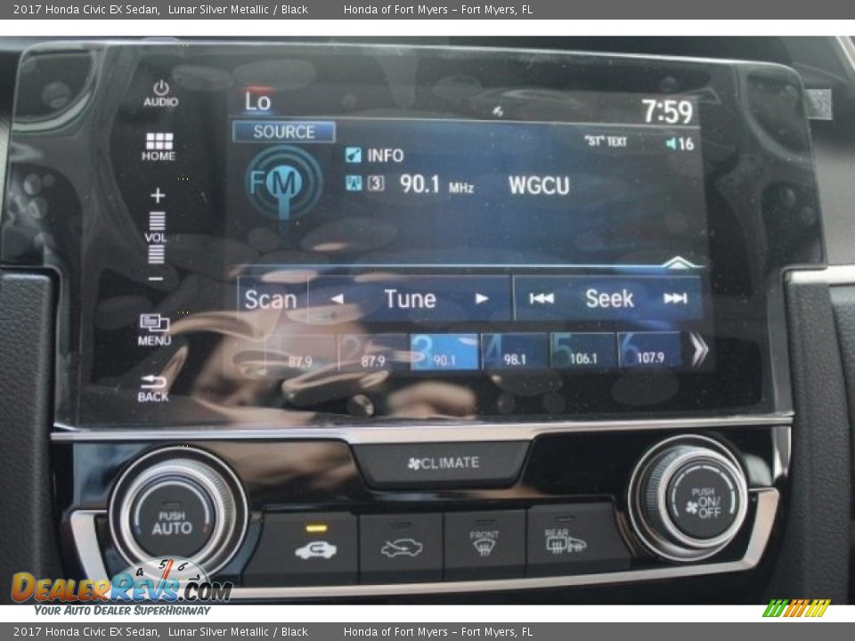 2017 Honda Civic EX Sedan Lunar Silver Metallic / Black Photo #16