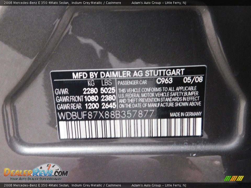 2008 Mercedes-Benz E 350 4Matic Sedan Indium Grey Metallic / Cashmere Photo #10