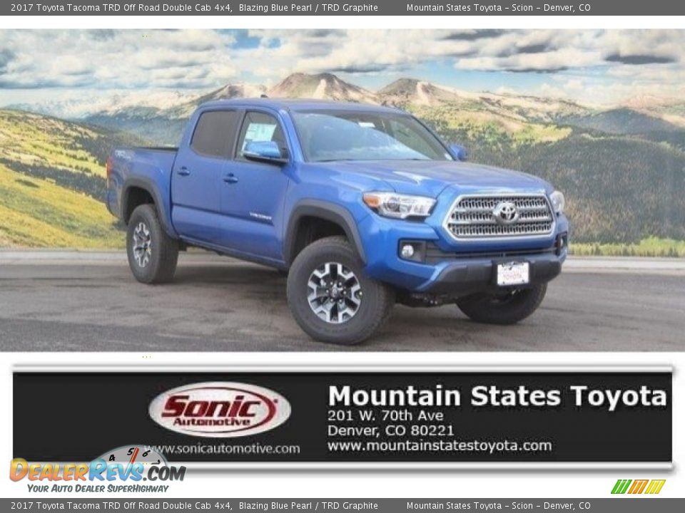 2017 Toyota Tacoma TRD Off Road Double Cab 4x4 Blazing Blue Pearl / TRD Graphite Photo #1