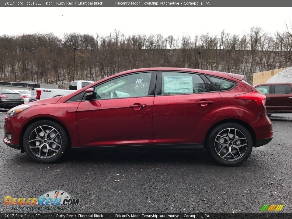 2017 Ford Focus SEL Hatch Ruby Red / Charcoal Black Photo #1