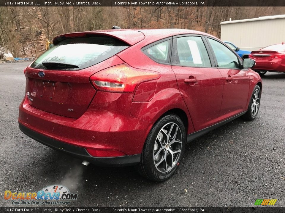 2017 Ford Focus SEL Hatch Ruby Red / Charcoal Black Photo #5