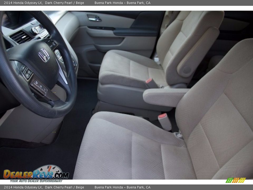 2014 Honda Odyssey LX Dark Cherry Pearl / Beige Photo #3